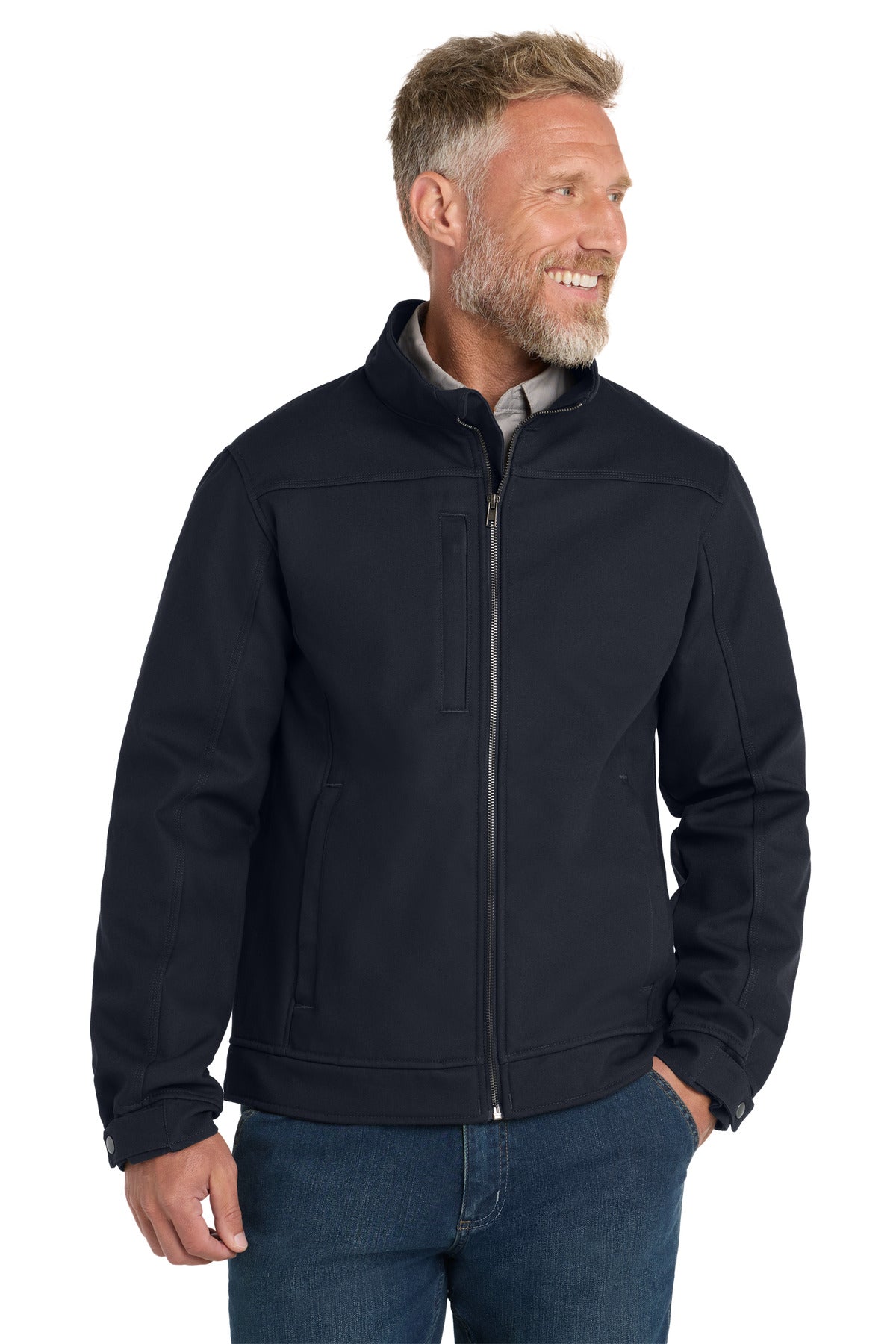 CornerStone Duck Bonded Soft Shell Jacket CSJ60 - Navy Blue - front
