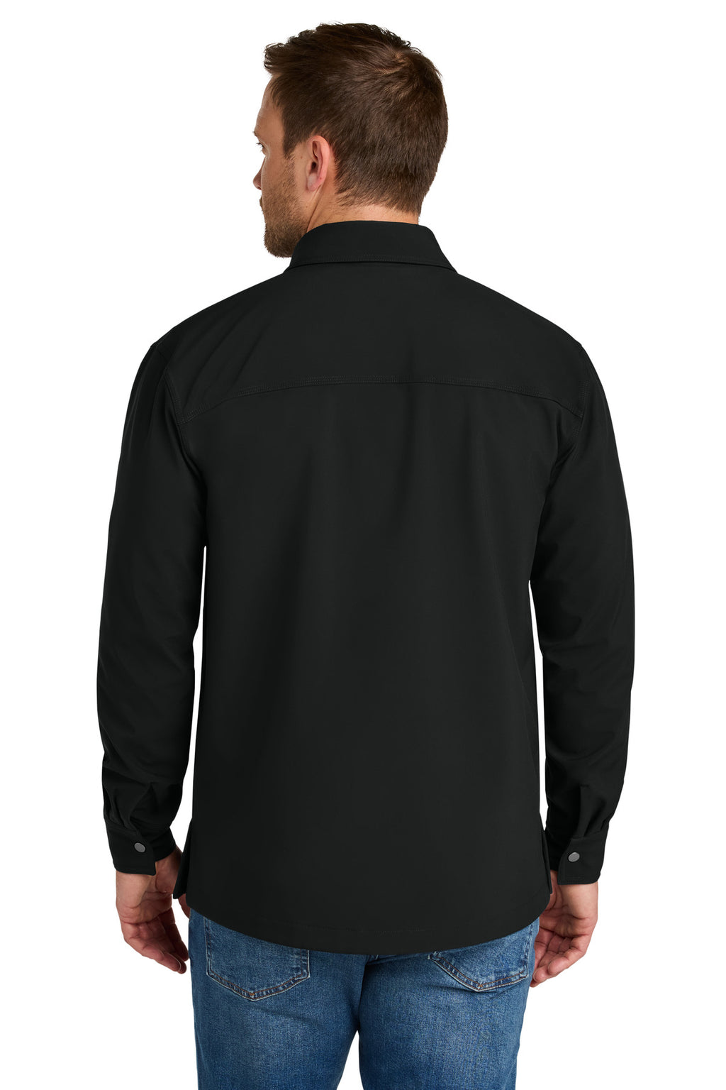 CornerStone Soft Shell Shirt Jacket CSJ73 - Black - back