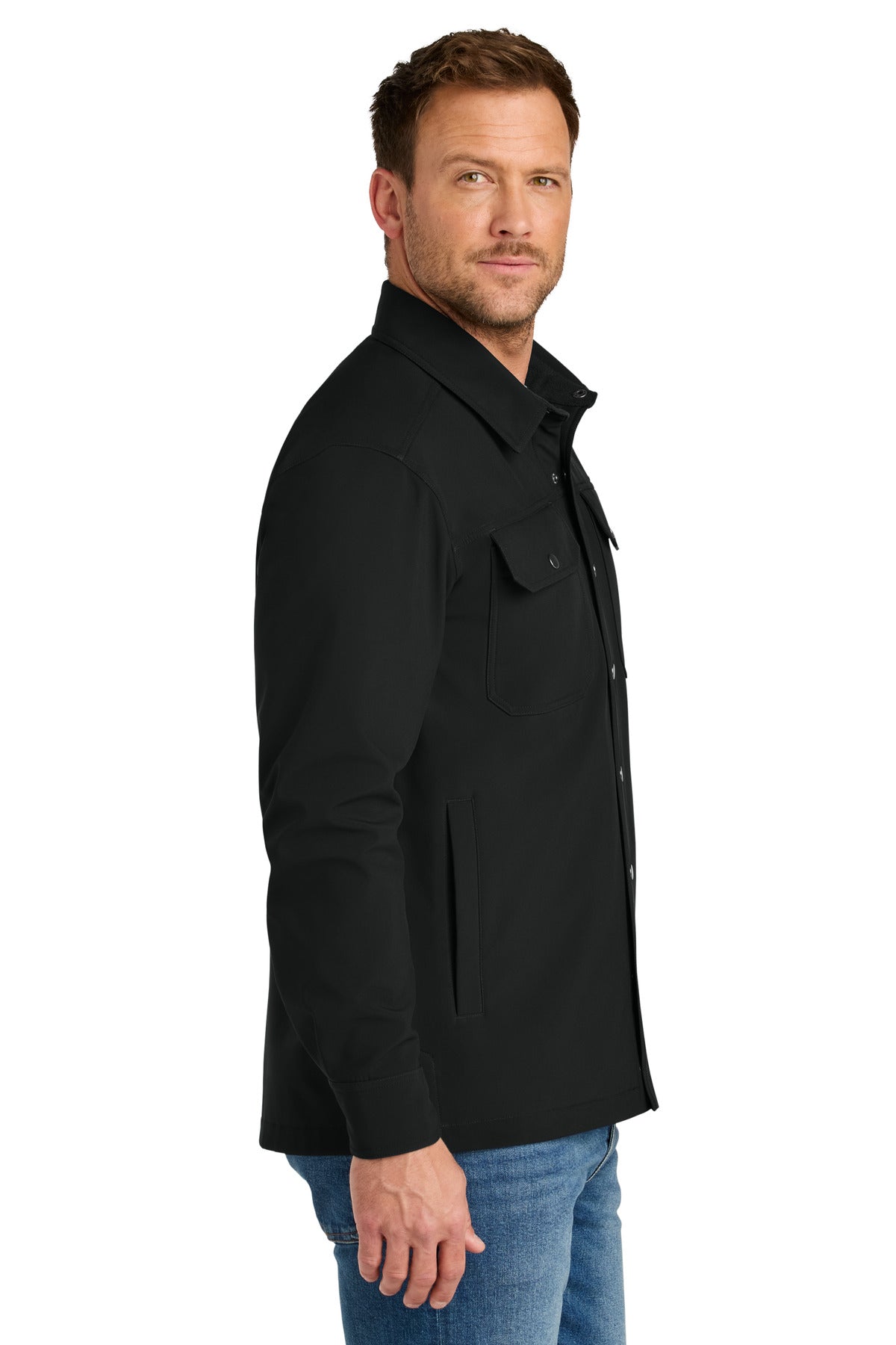CornerStone Soft Shell Shirt Jacket CSJ73 - Black - side
