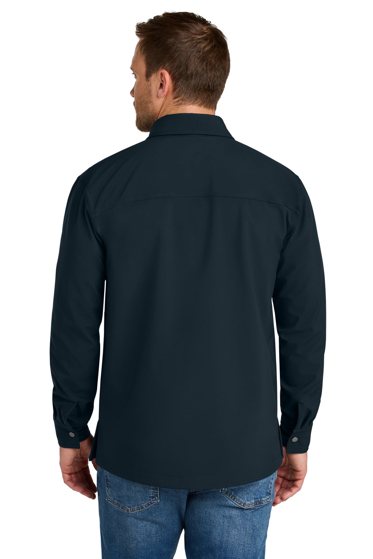 CornerStone Soft Shell Shirt Jacket CSJ73 - Navy - back
