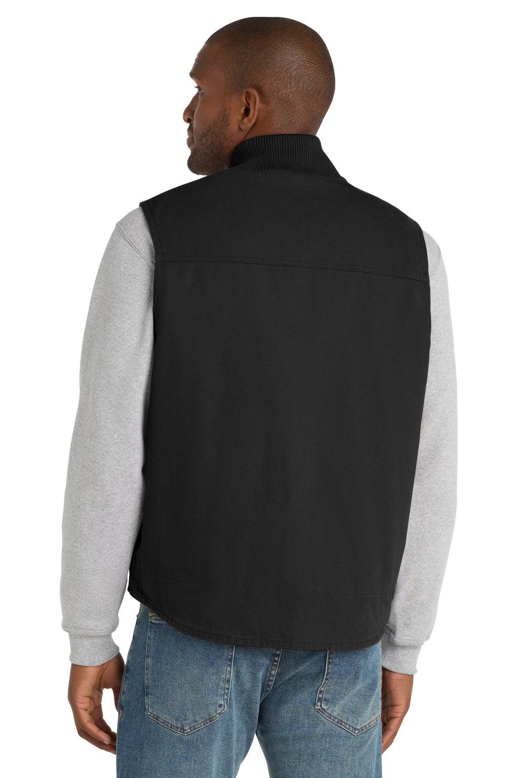CornerStone Washed Duck Cloth Vest. CSV40 - Black - back