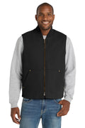 CornerStone Washed Duck Cloth Vest. CSV40 - Black - front