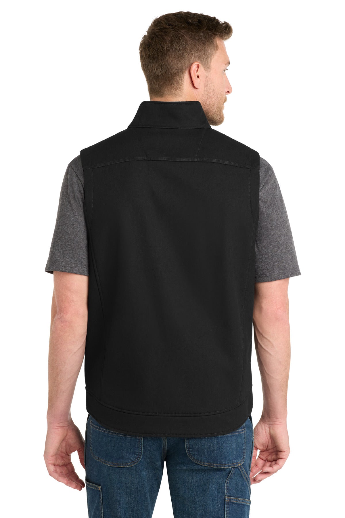 CornerStone Duck Bonded Soft Shell Vest CSV60 - Black - back