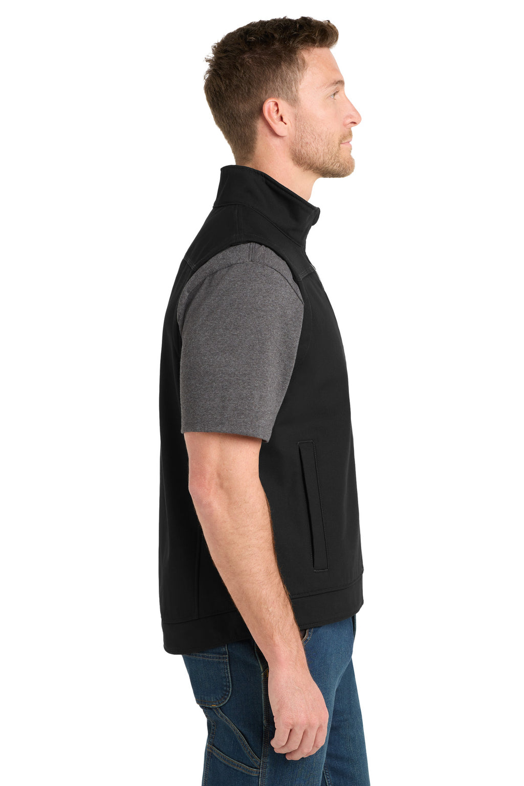 CornerStone Duck Bonded Soft Shell Vest CSV60 - Black - side