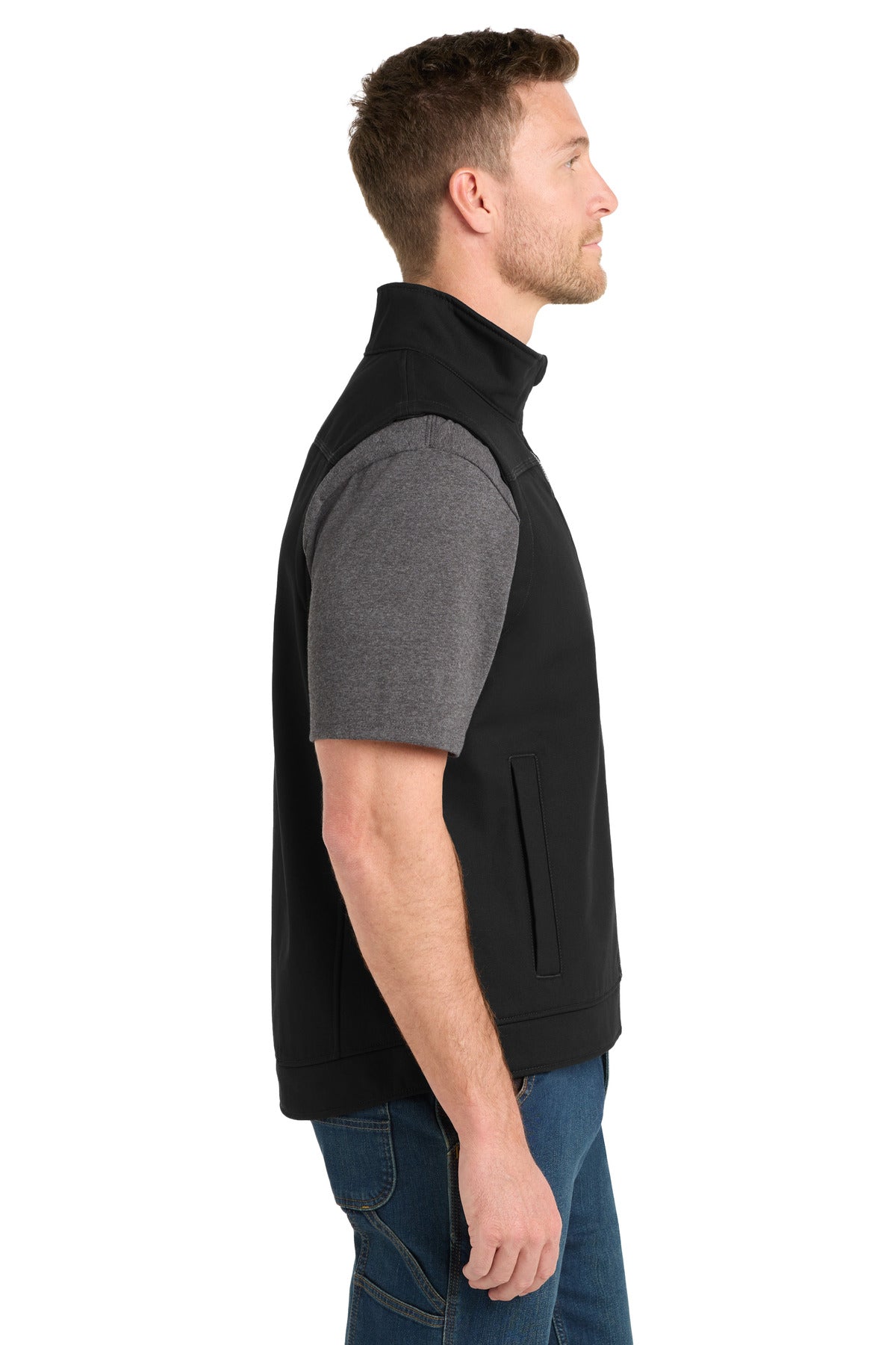 CornerStone Duck Bonded Soft Shell Vest CSV60 - Black - side