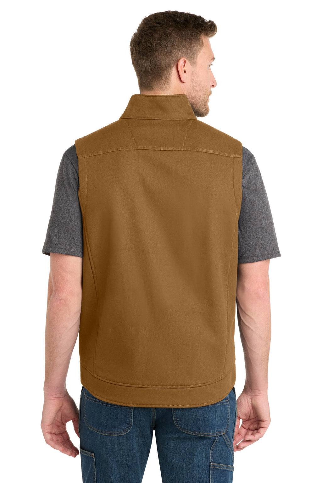 CornerStone Duck Bonded Soft Shell Vest CSV60 - Duck Brown - back