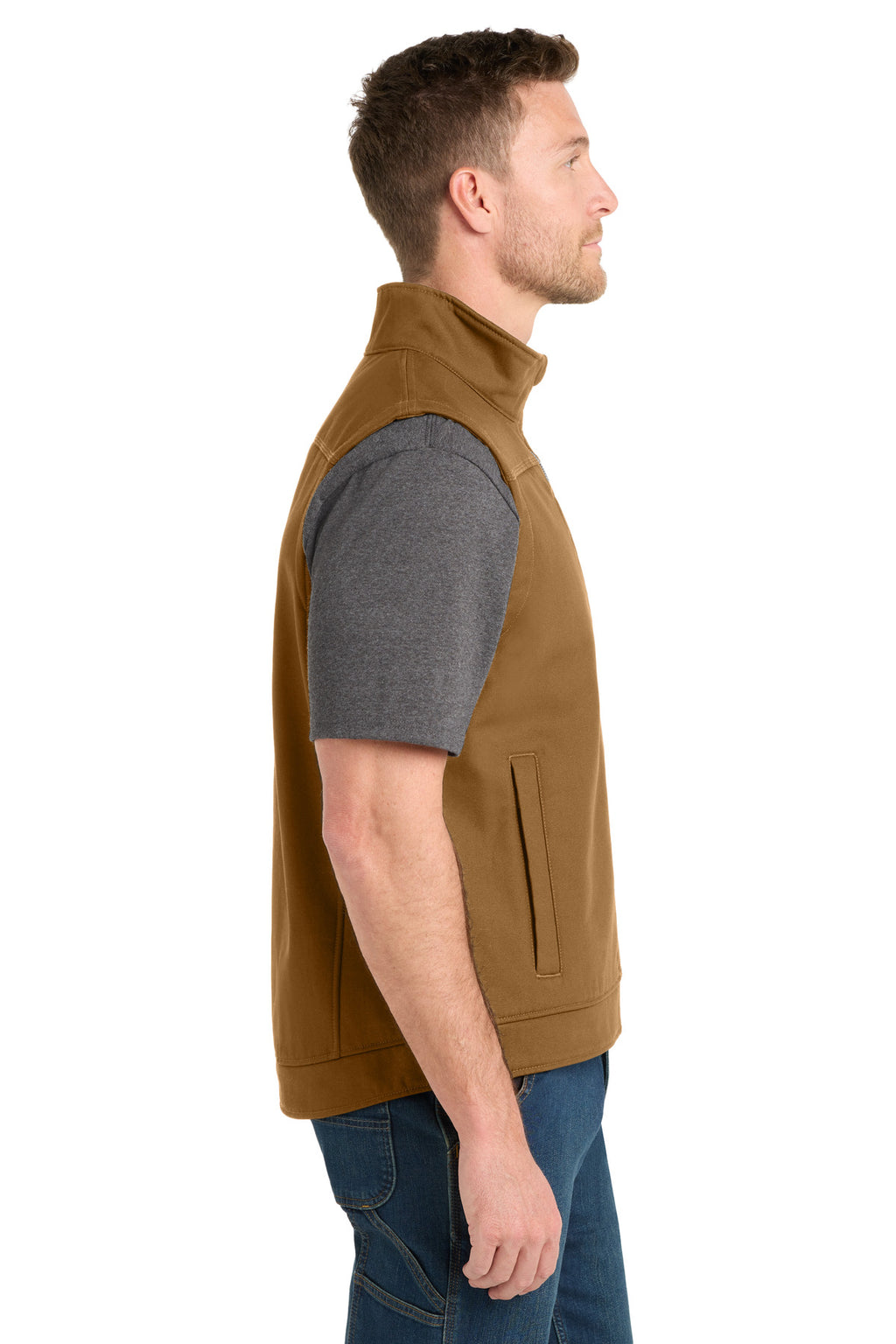 CornerStone Duck Bonded Soft Shell Vest CSV60 - Duck Brown - side