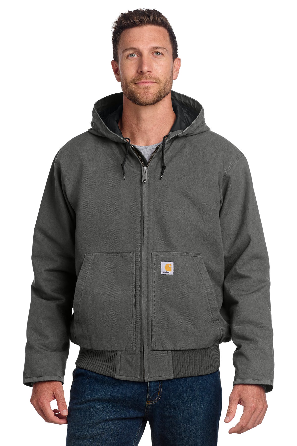 Carhartt Washed Duck Active Jac. CT104050 - Gravel - front