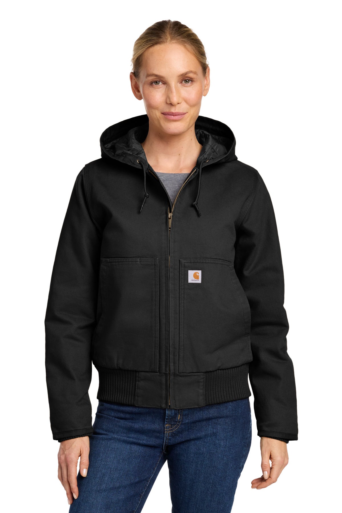 Carhartt Women's Washed Duck Active Jac. CT104053 - Black - front