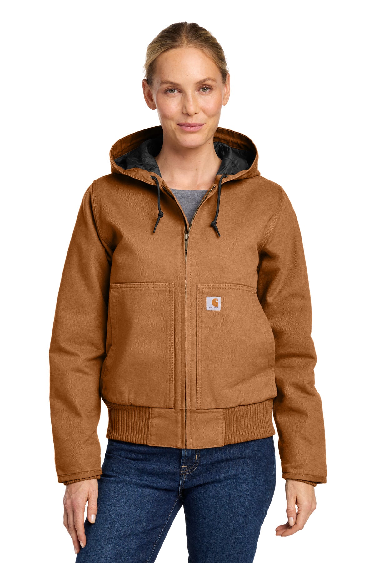Carhartt Women's Washed Duck Active Jac. CT104053 - Carhartt Brown - front