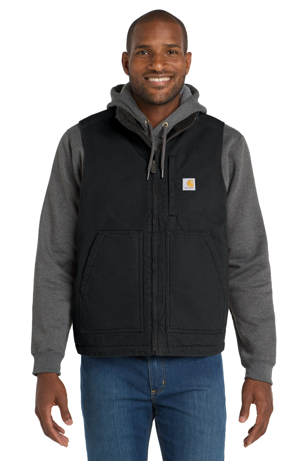 Carhartt Sherpa-Lined Mock Neck Vest CT104277 - Black - front