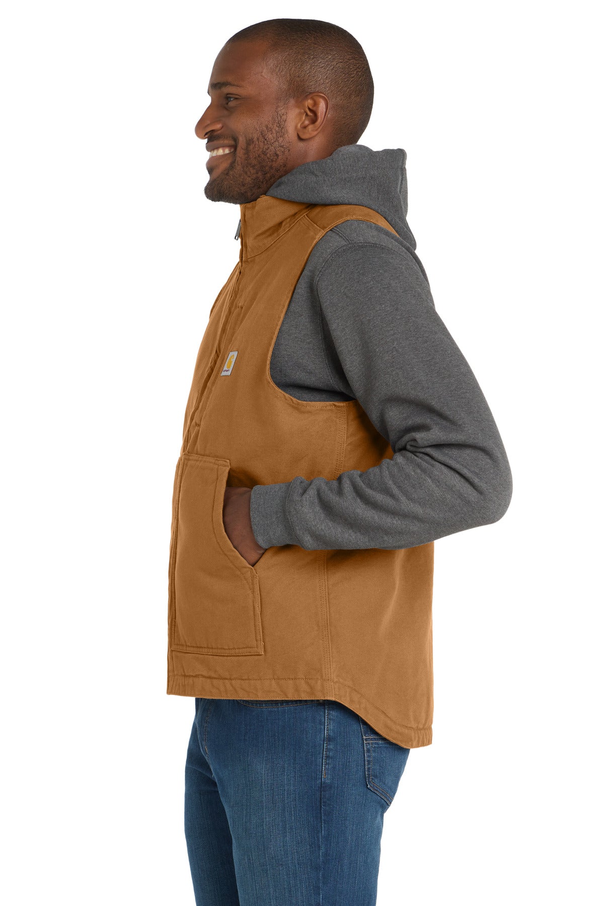 Carhartt Sherpa-Lined Mock Neck Vest CT104277 - Carhartt Brown - side
