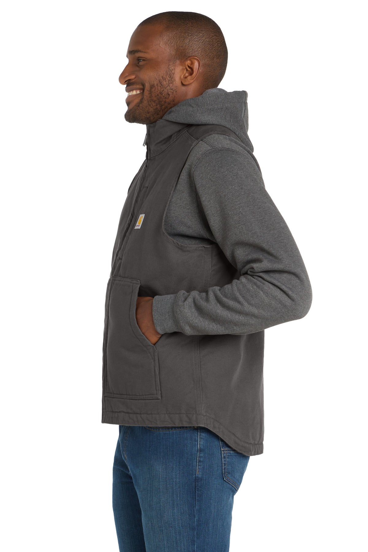 Carhartt Sherpa-Lined Mock Neck Vest CT104277 - Gravel - side