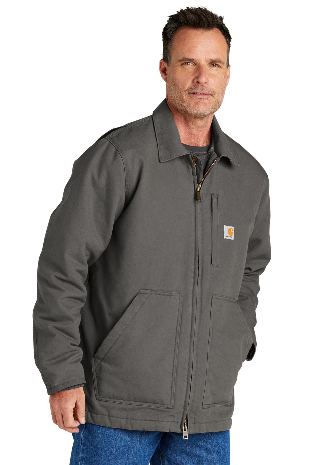Carhartt Sherpa-Lined Coat CT104293 - Gravel - three_q