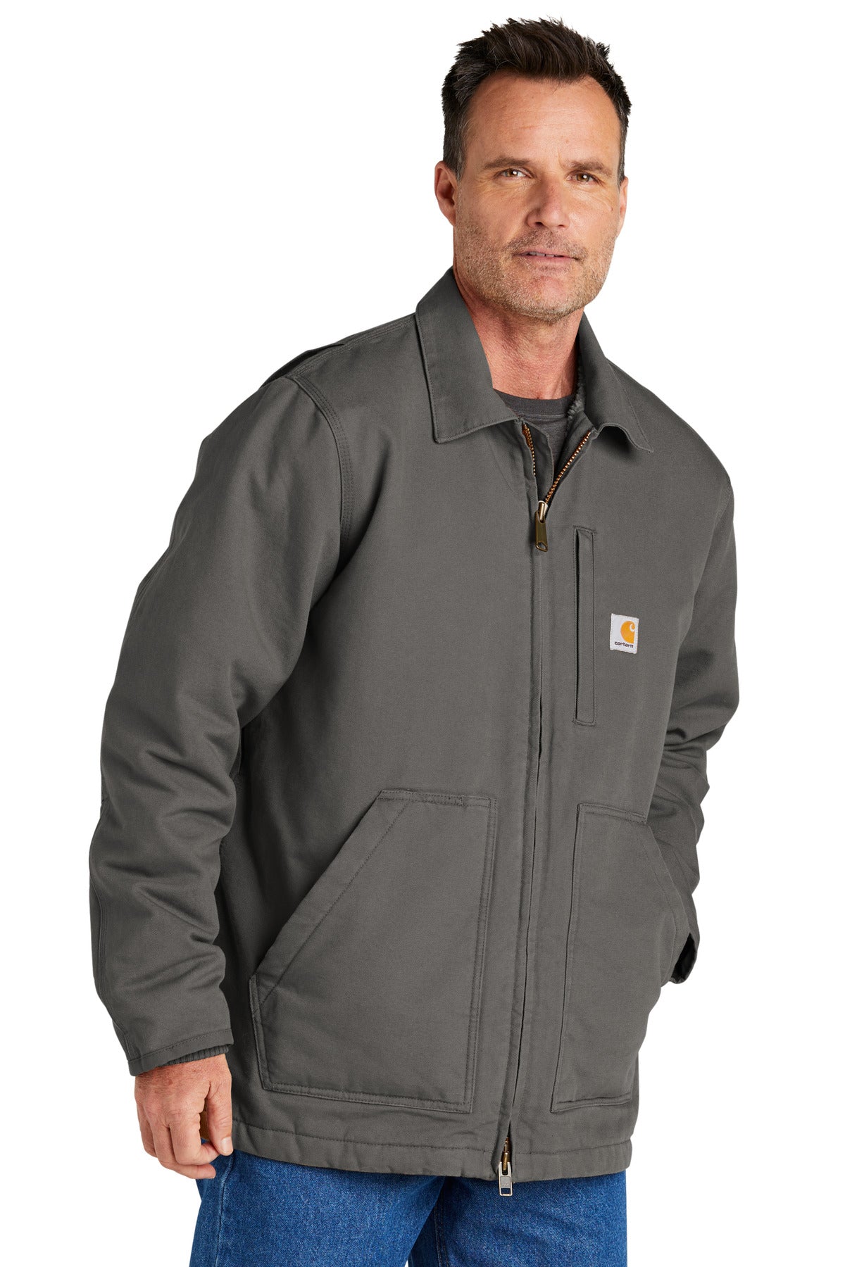 Carhartt Sherpa-Lined Coat CT104293 - Gravel - three_q