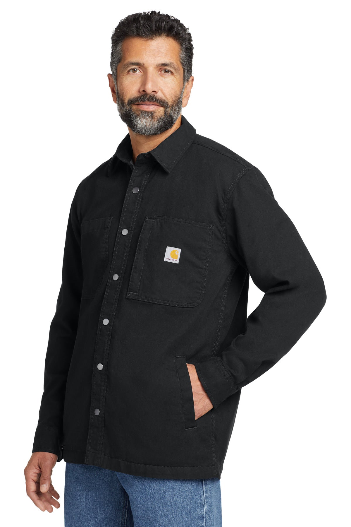 Carhartt Rugged Flex Fleece-Lined Shirt Jac CT105532 - Black - side