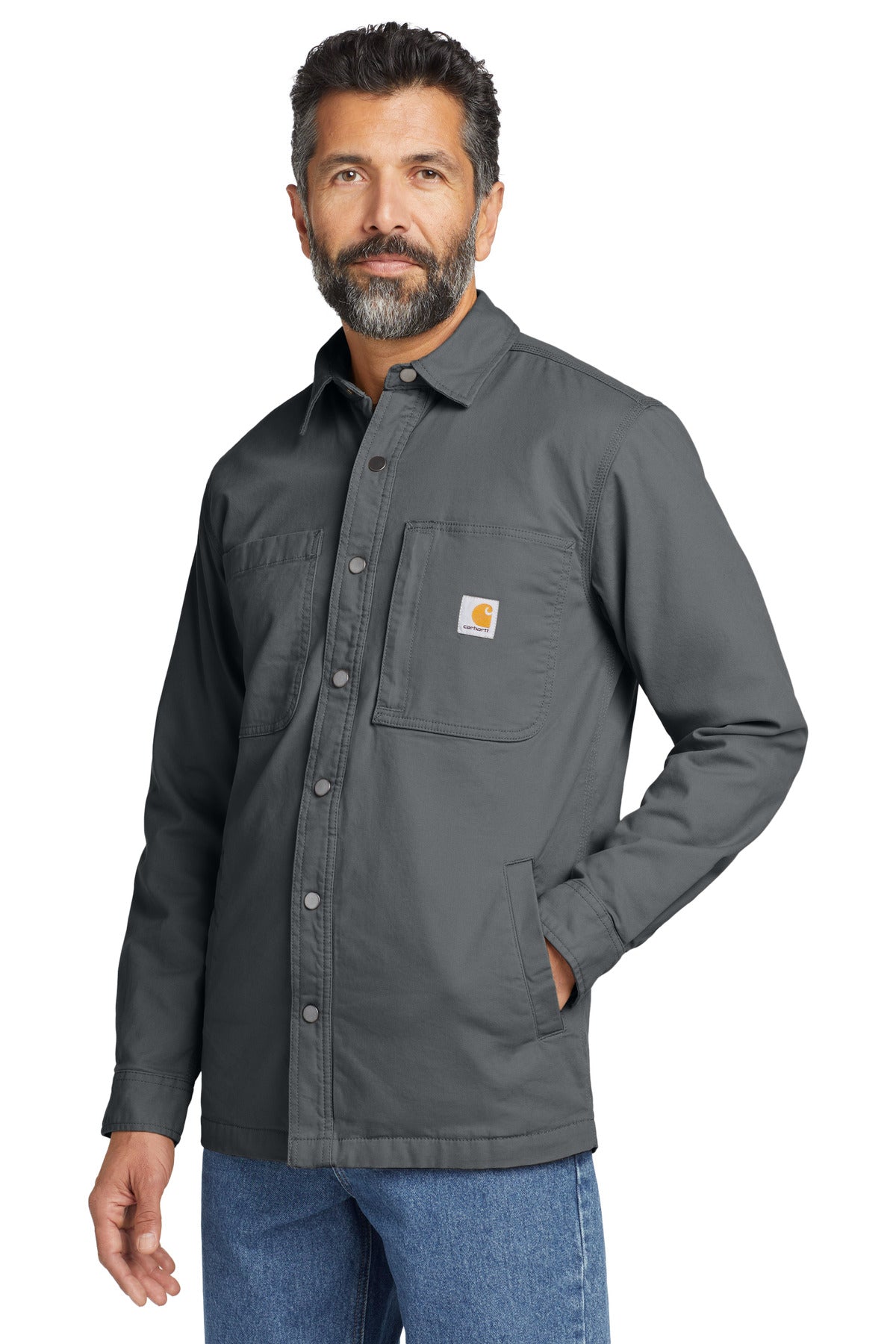 Carhartt Rugged Flex Fleece-Lined Shirt Jac CT105532 - Shadow Grey - side