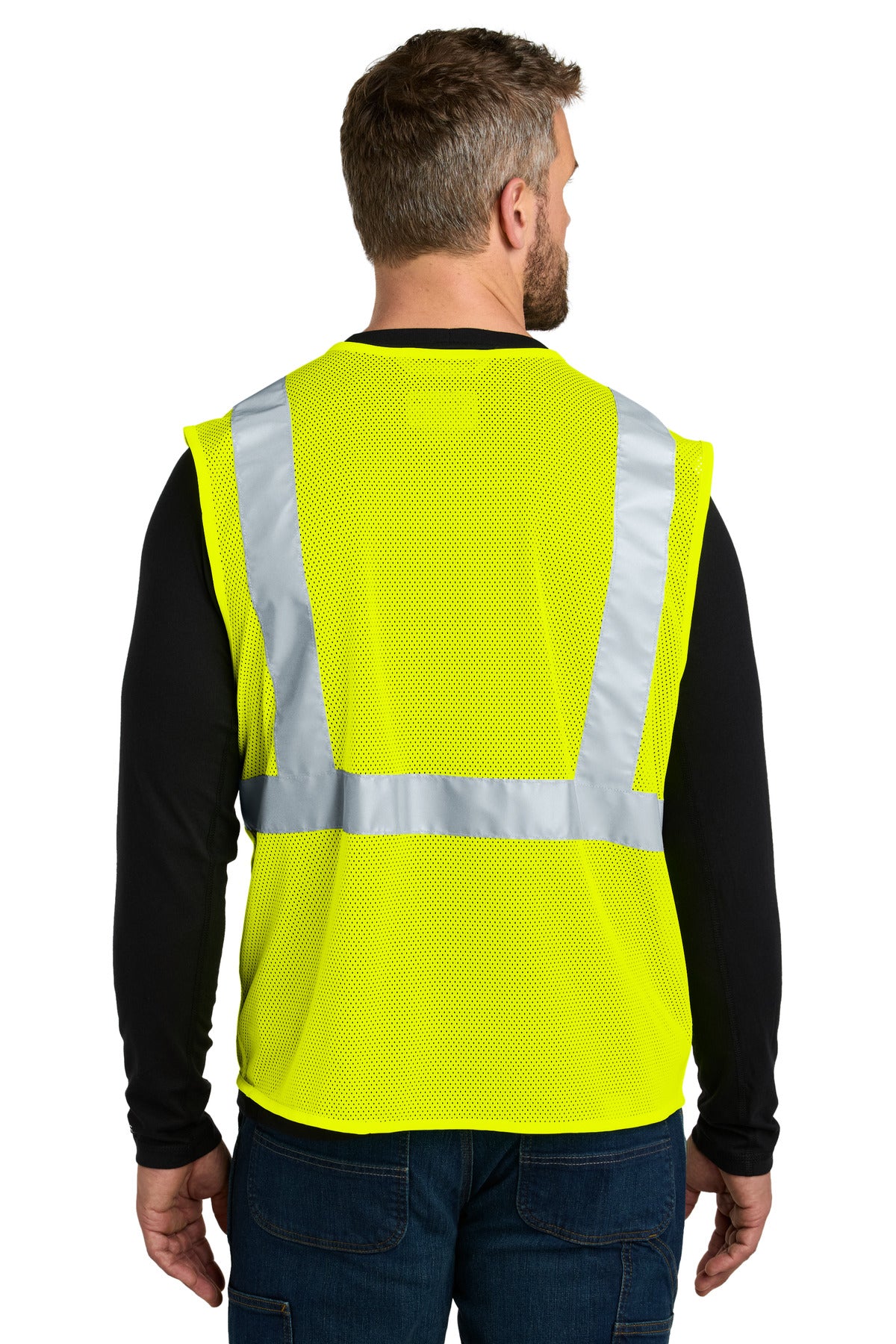 Carhartt ANSI Class 2 Mesh Zip-Front Vest CT106171 - Brite Lime - back