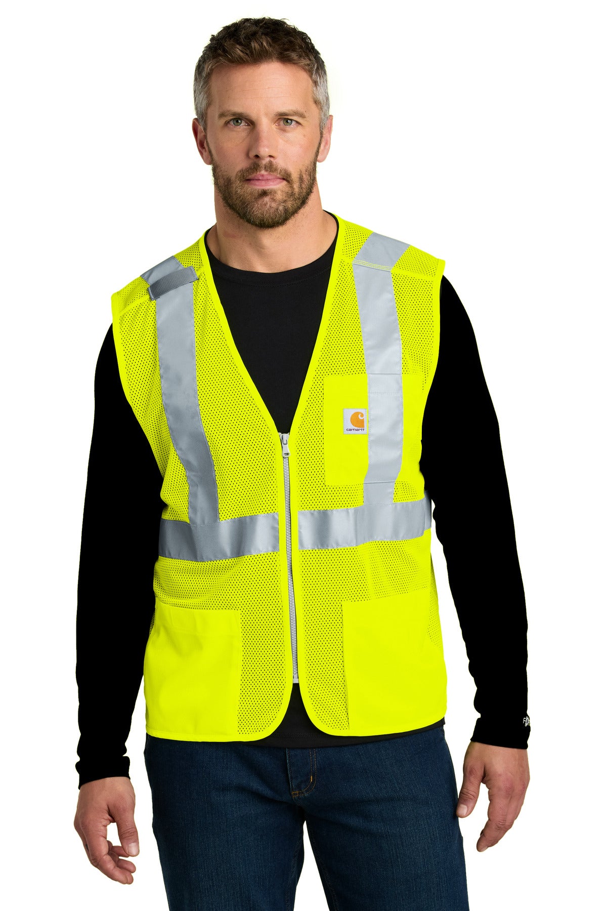 Carhartt ANSI Class 2 Mesh Zip-Front Vest CT106171 - Brite Lime - front