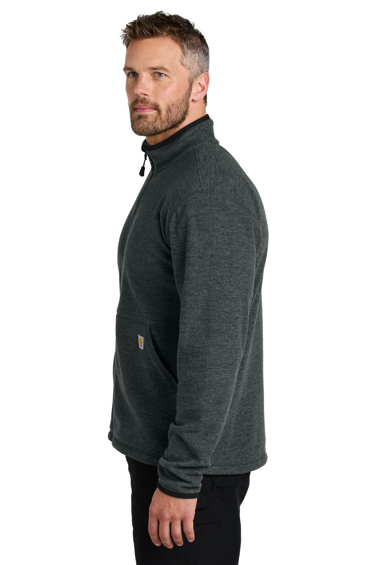 Carhartt Textured Full-Zip Fleece Jacket CT106416 - Carbon Heather - side