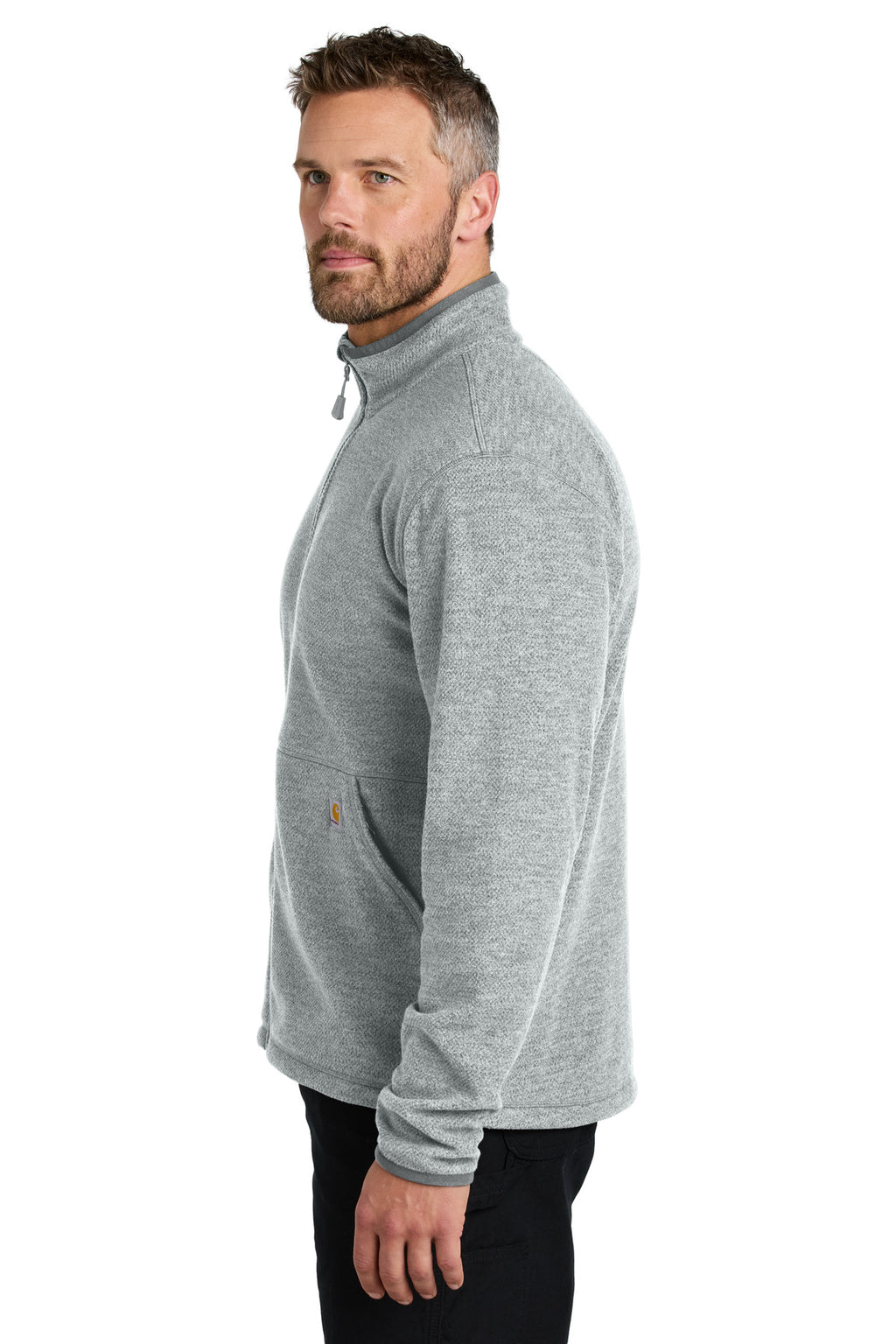 Carhartt Textured Full-Zip Fleece Jacket CT106416 - Heather Grey - side