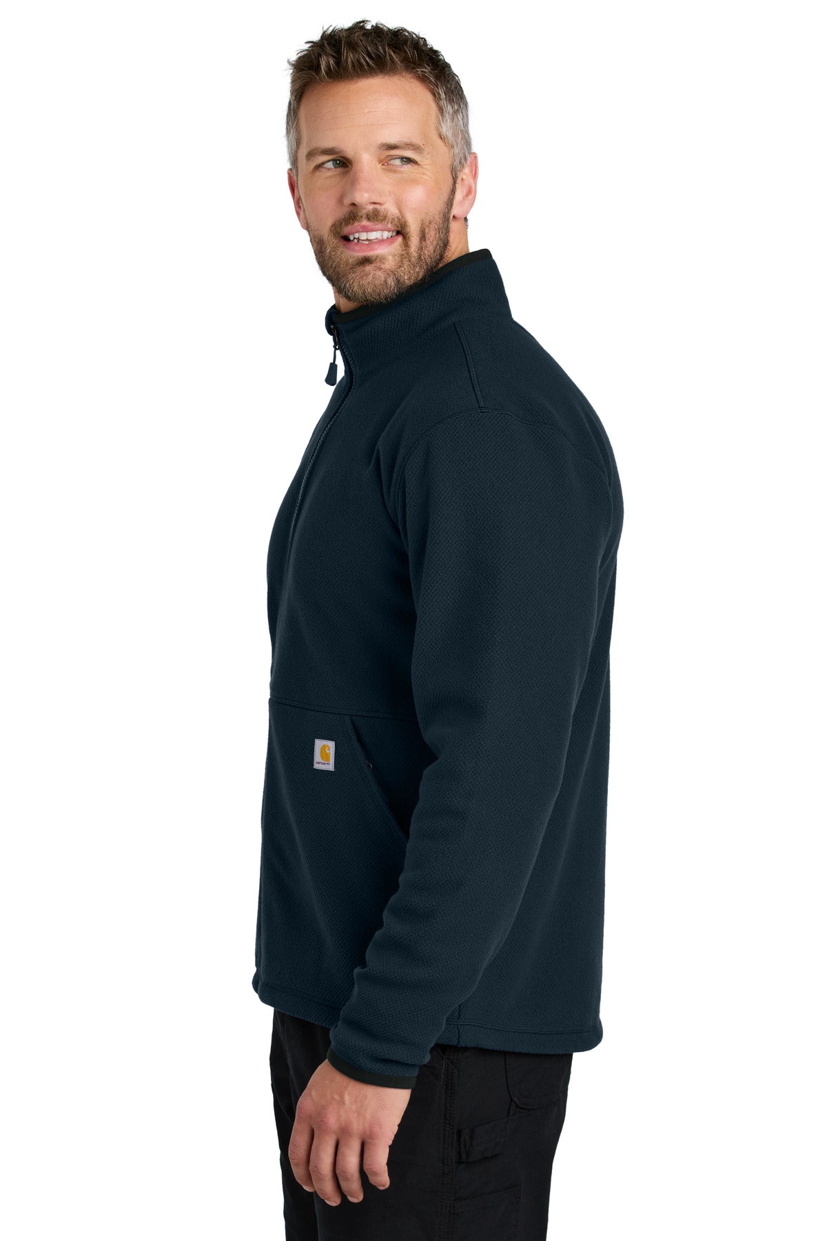 Carhartt Textured Full-Zip Fleece Jacket CT106416 - Navy - side