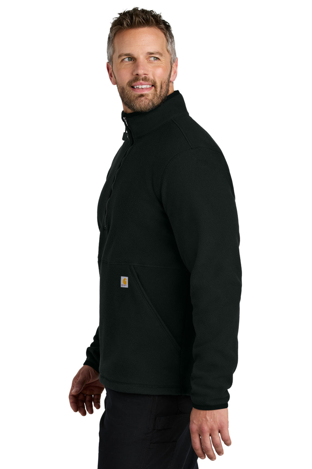 Carhartt Textured 1/2-Zip Fleece Jacket CT106417 - Black - side