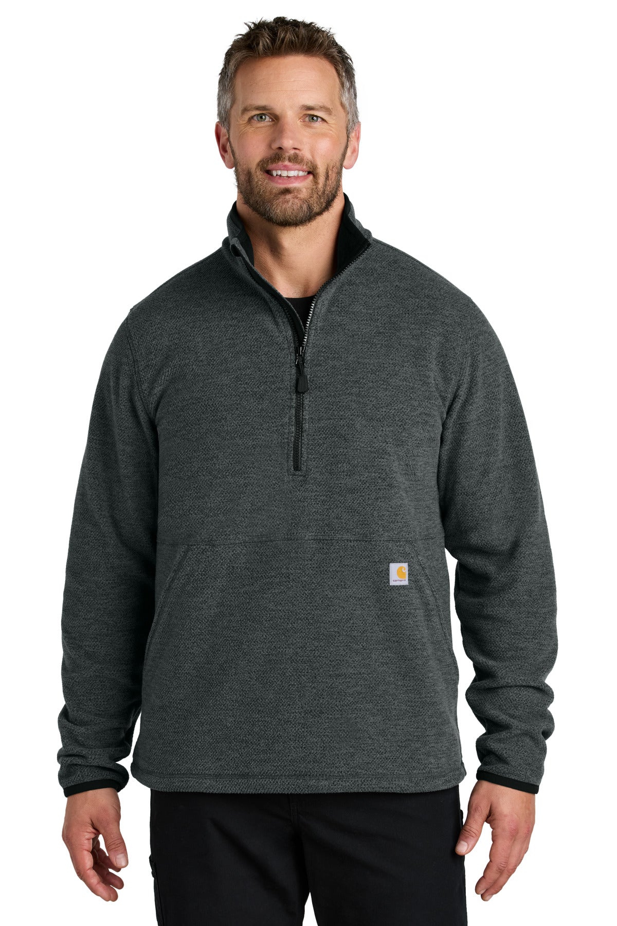 Carhartt Textured 1/2-Zip Fleece Jacket CT106417 - Carbon Heather - front