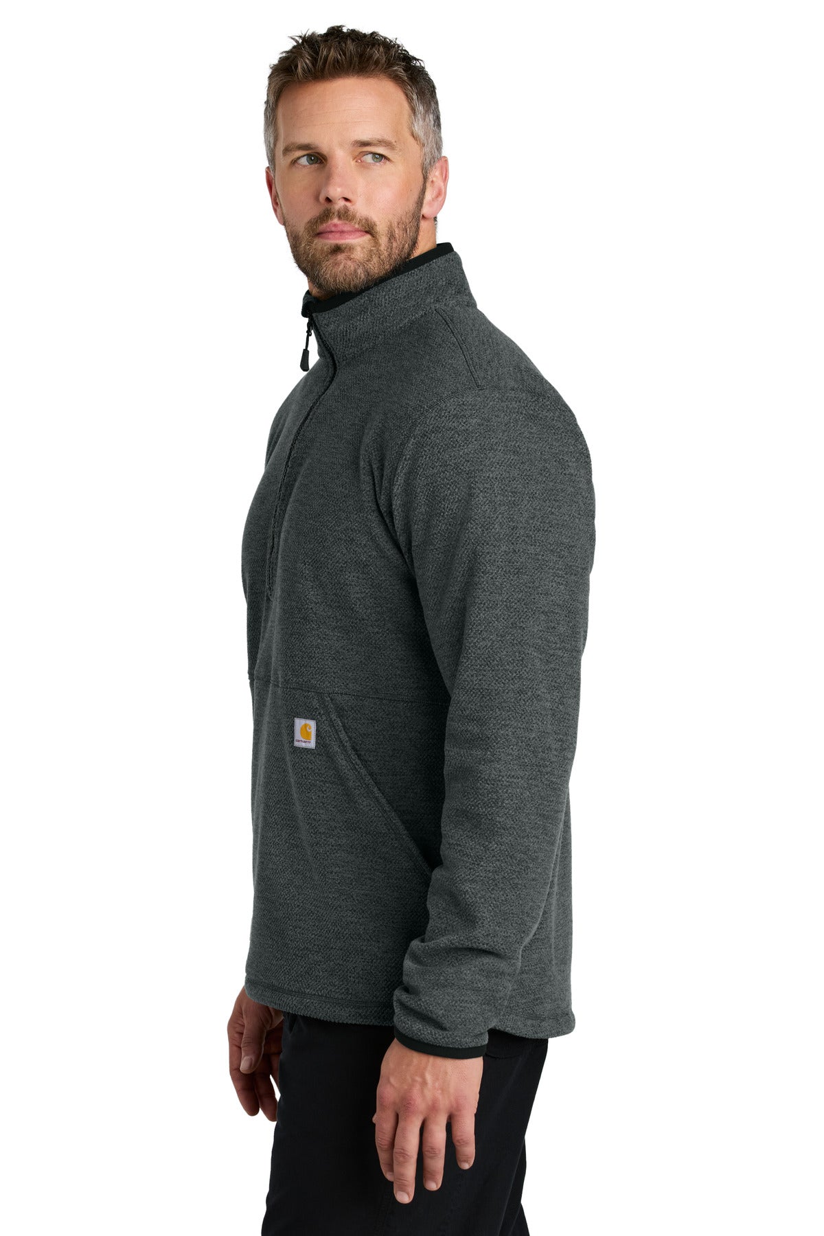 Carhartt Textured 1/2-Zip Fleece Jacket CT106417 - Carbon Heather - side