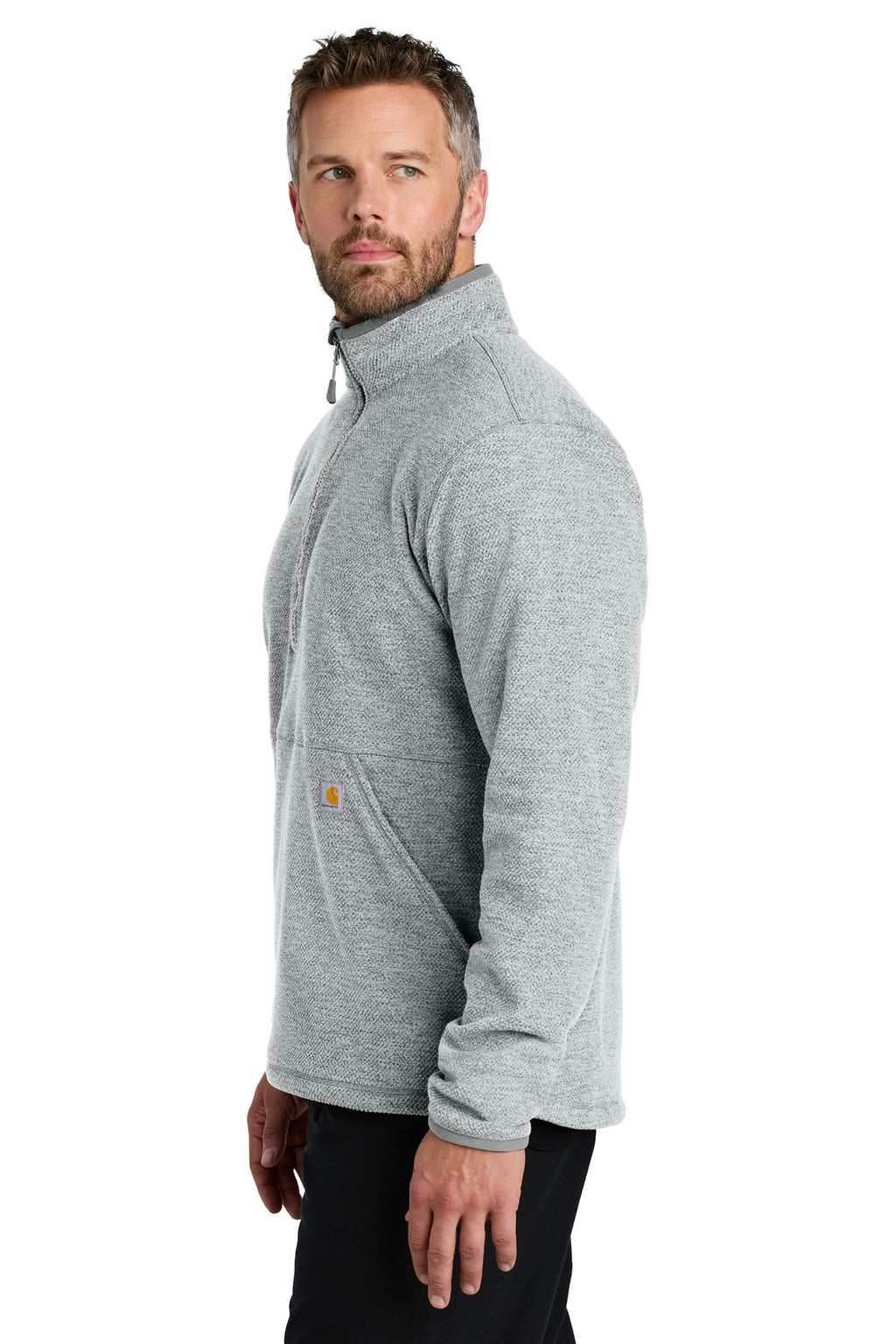 Carhartt Textured 1/2-Zip Fleece Jacket CT106417 - Heather Grey - side