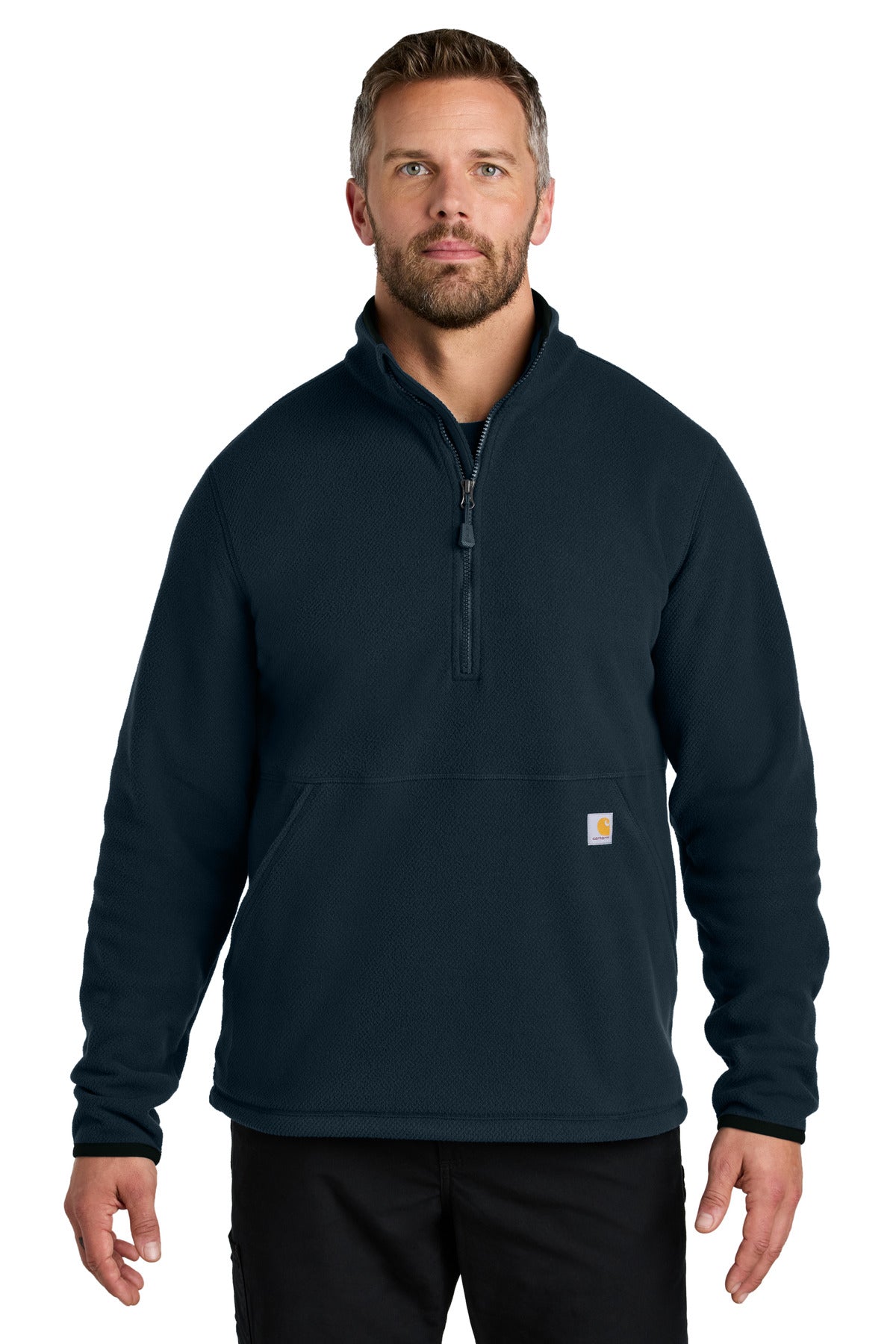 Carhartt Textured 1/2-Zip Fleece Jacket CT106417 - Navy - front
