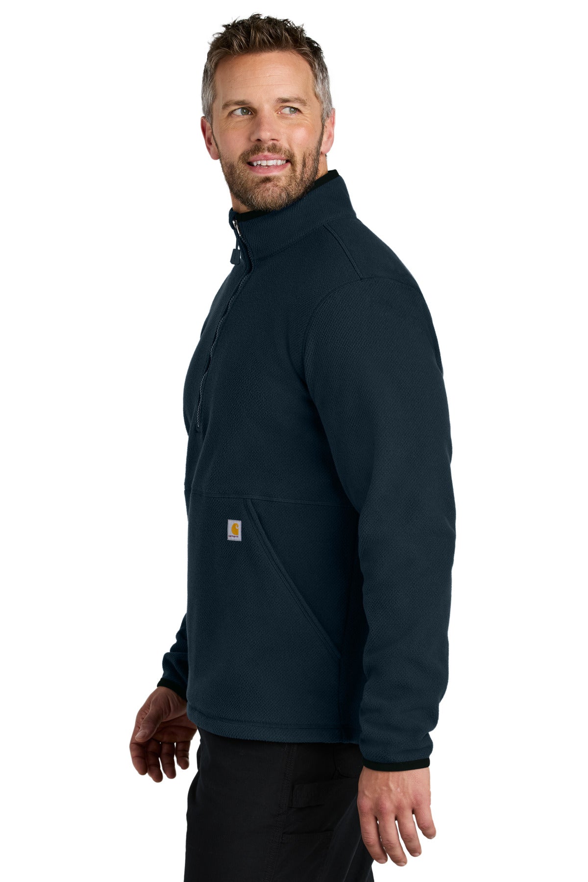 Carhartt Textured 1/2-Zip Fleece Jacket CT106417 - Navy - side