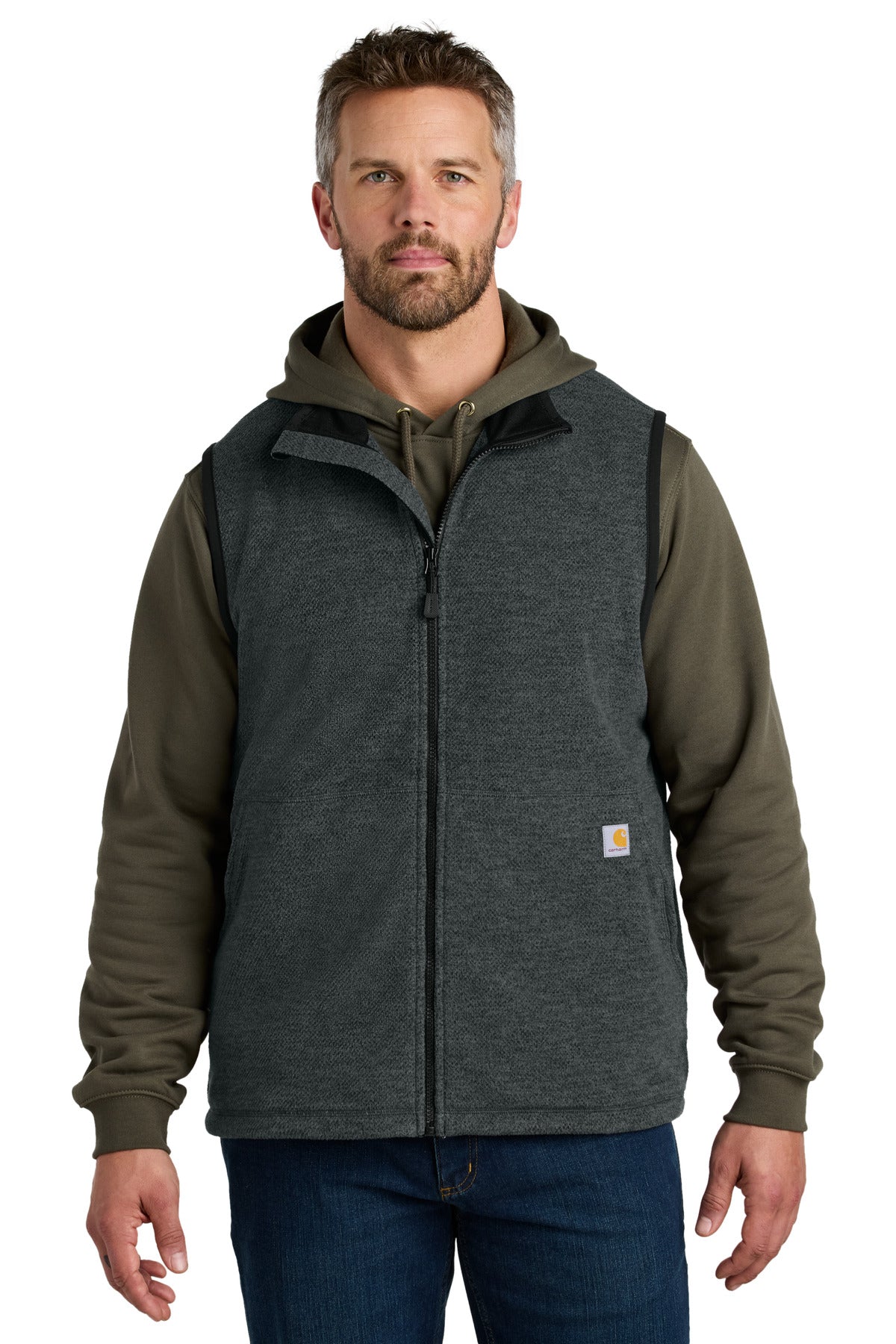 Carhartt Textured Fleece Vest CT106418 - Carbon Heather - front