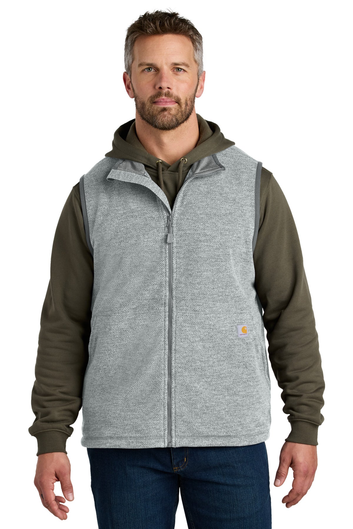 Carhartt Textured Fleece Vest CT106418 - Heather Grey - front