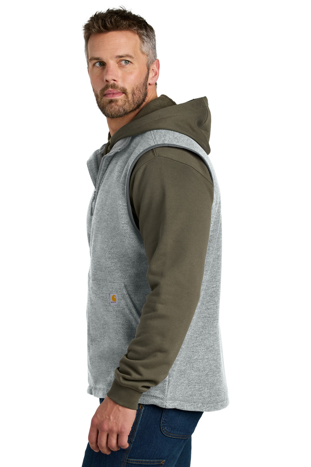 Carhartt Textured Fleece Vest CT106418 - Heather Grey - side