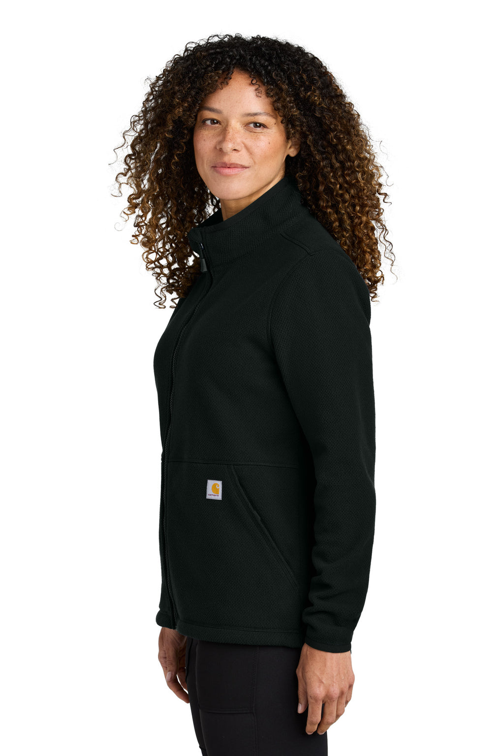 Carhartt Women's Textured Full-Zip Fleece Jacket CT106419 - Black - side