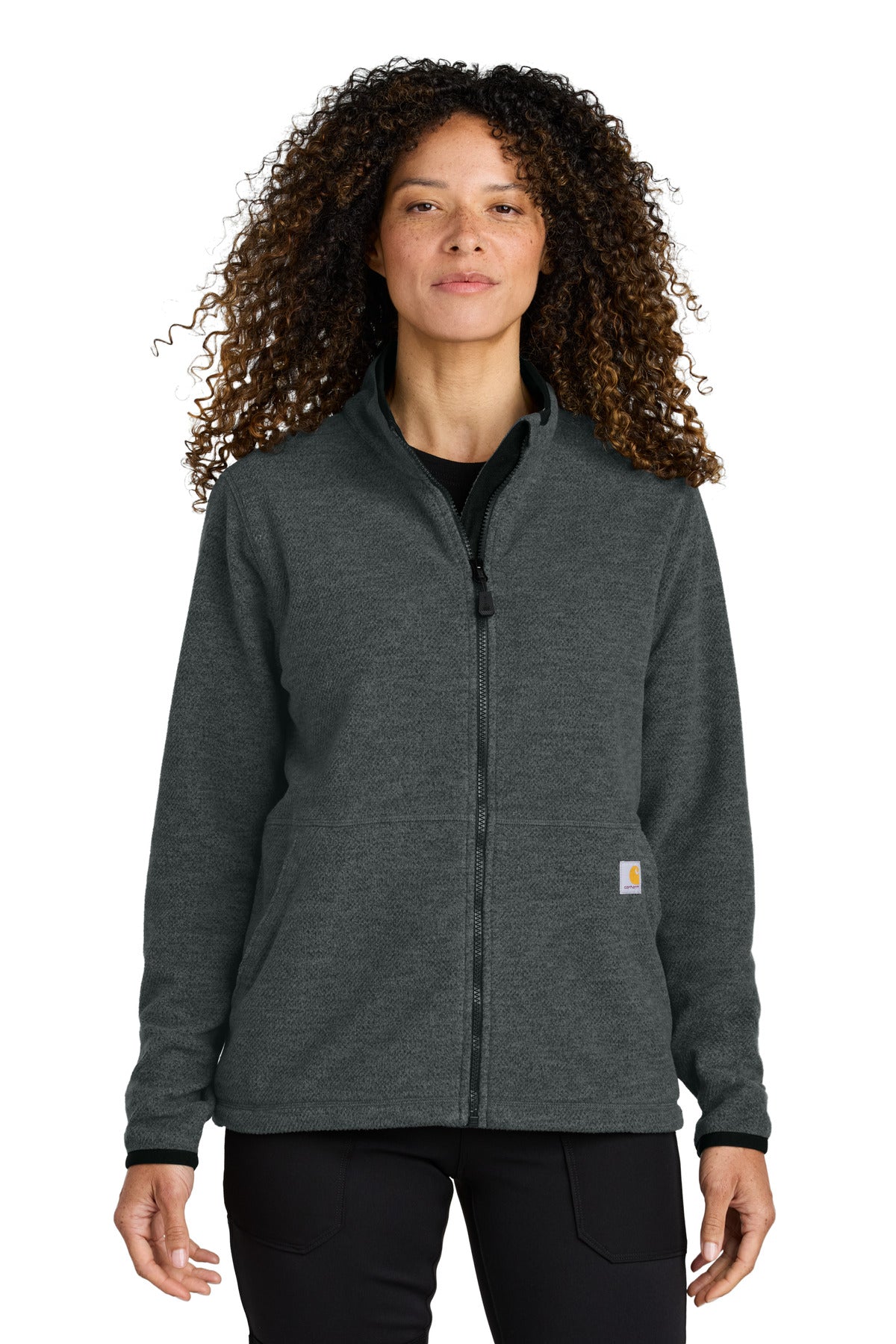 Carhartt Women's Textured Full-Zip Fleece Jacket CT106419 - Carbon Heather - front
