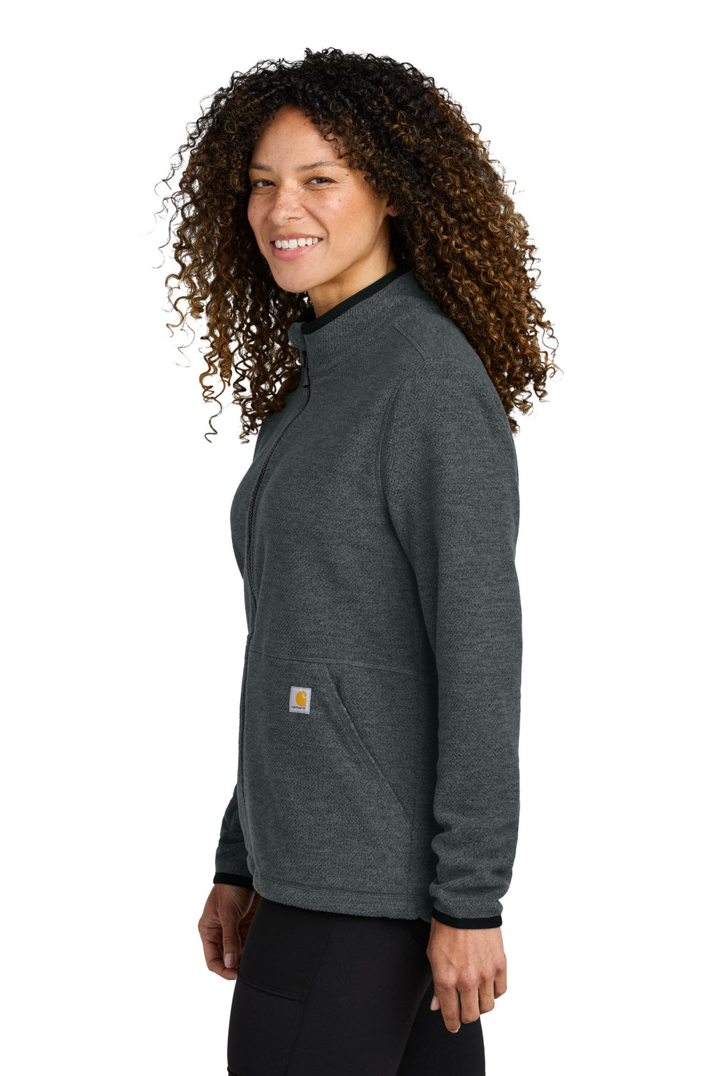 Carhartt Women's Textured Full-Zip Fleece Jacket CT106419 - Carbon Heather - side