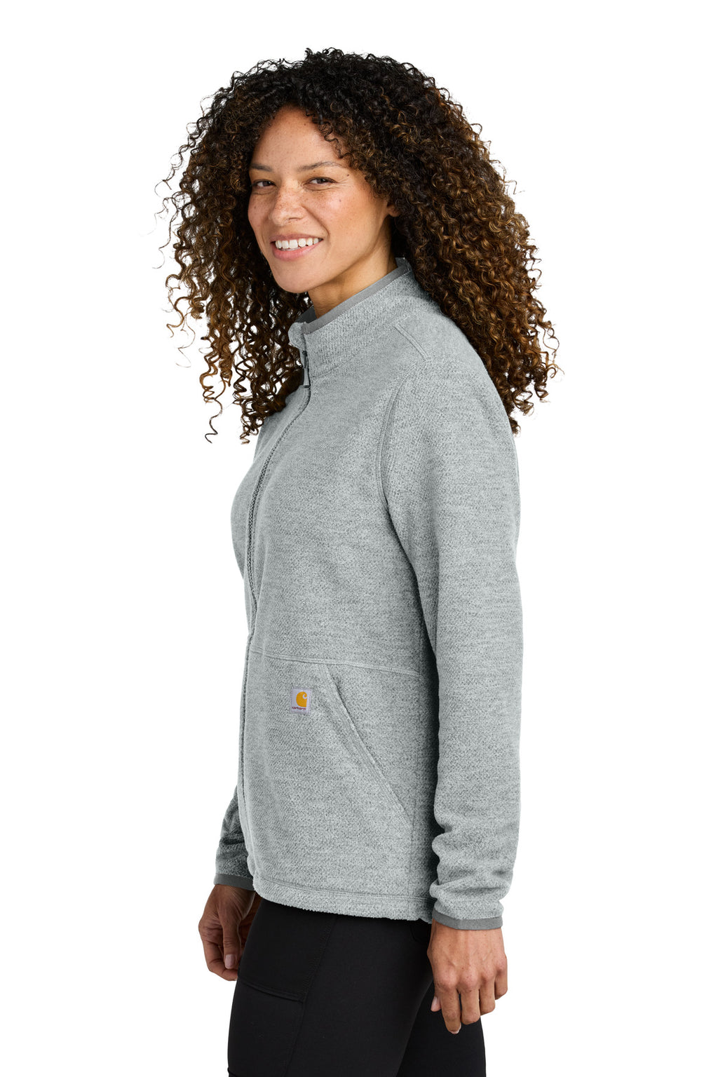 Carhartt Women's Textured Full-Zip Fleece Jacket CT106419 - Heather Grey - side