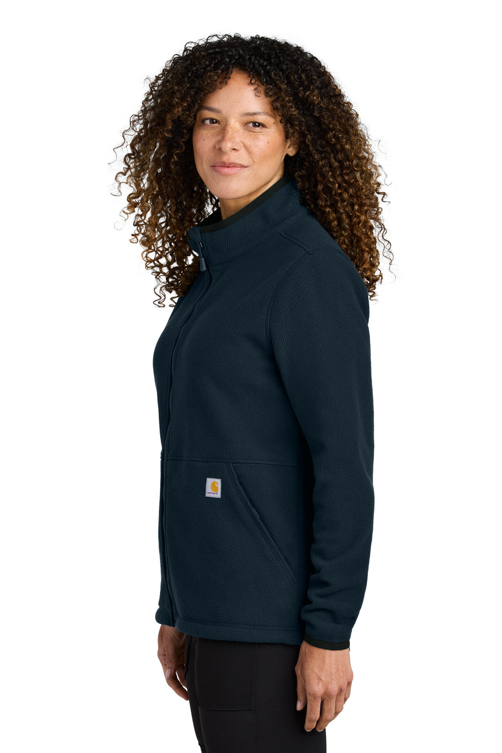 Carhartt Women's Textured Full-Zip Fleece Jacket CT106419 - Navy - side
