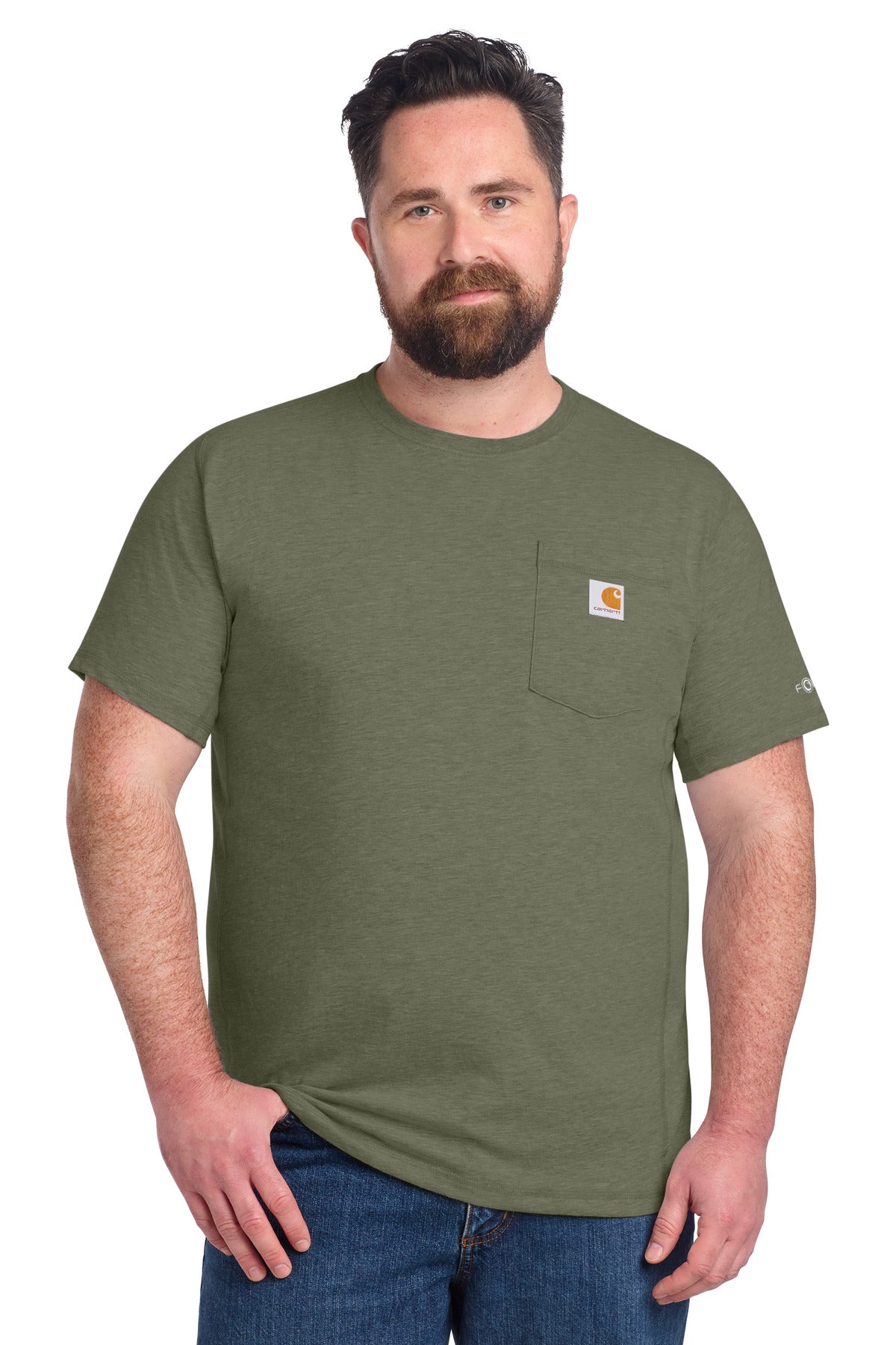 Carhartt Force Short Sleeve Pocket T-Shirt CT106652 - Basil Heather - front