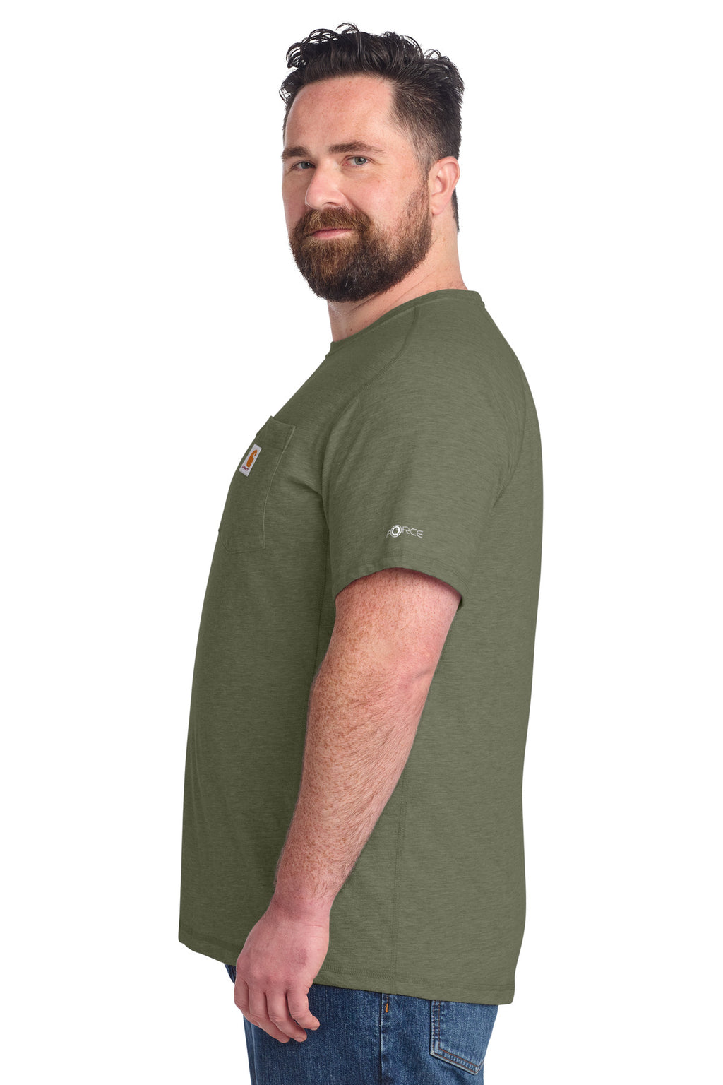 Carhartt Force Short Sleeve Pocket T-Shirt CT106652 - Basil Heather - side