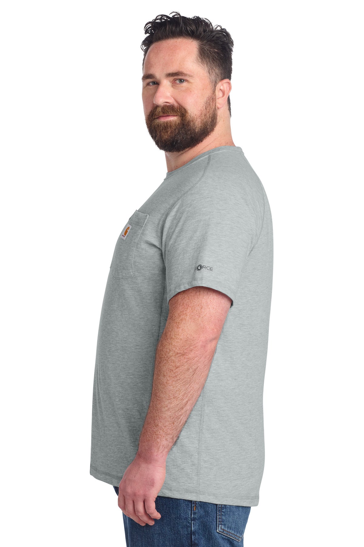 Carhartt Force Short Sleeve Pocket T-Shirt CT106652 - Heather Grey - side