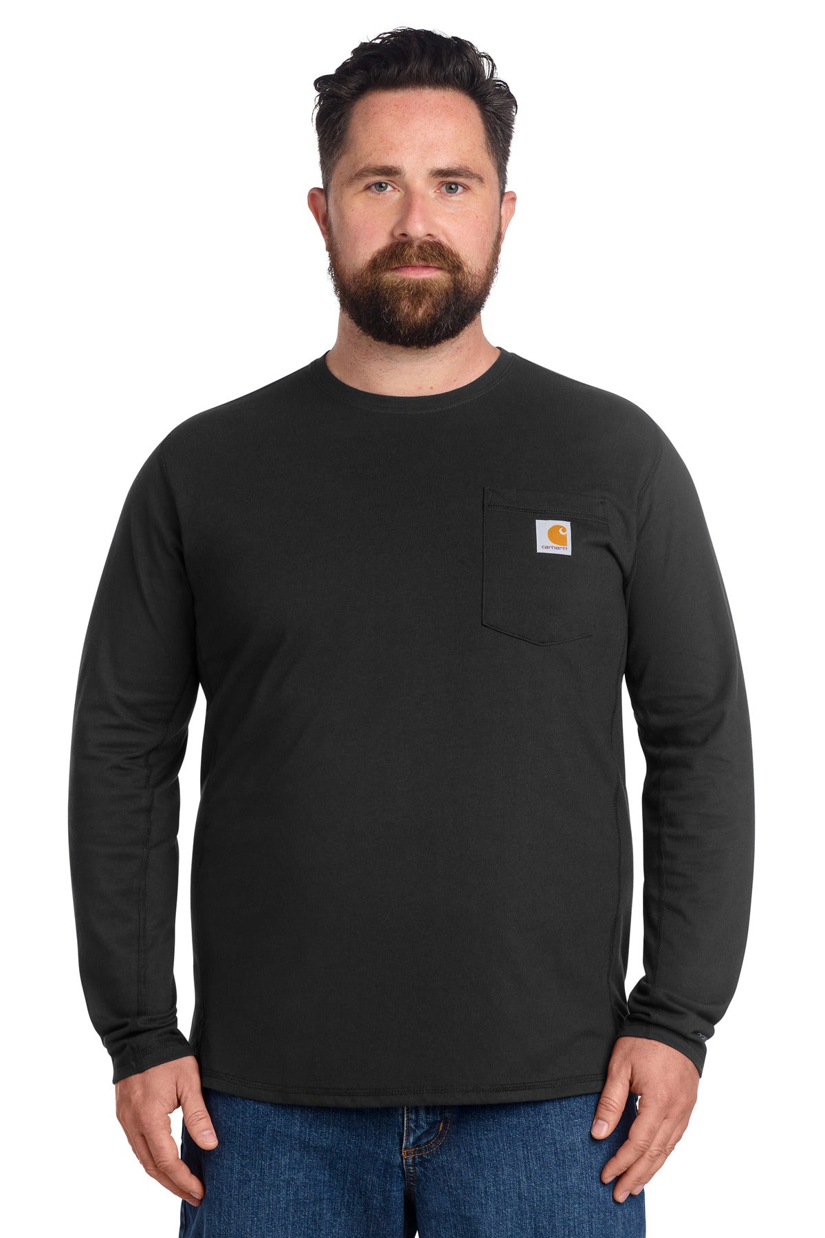 Carhartt Force Long Sleeve Pocket T-Shirt CT106656 - Black - front