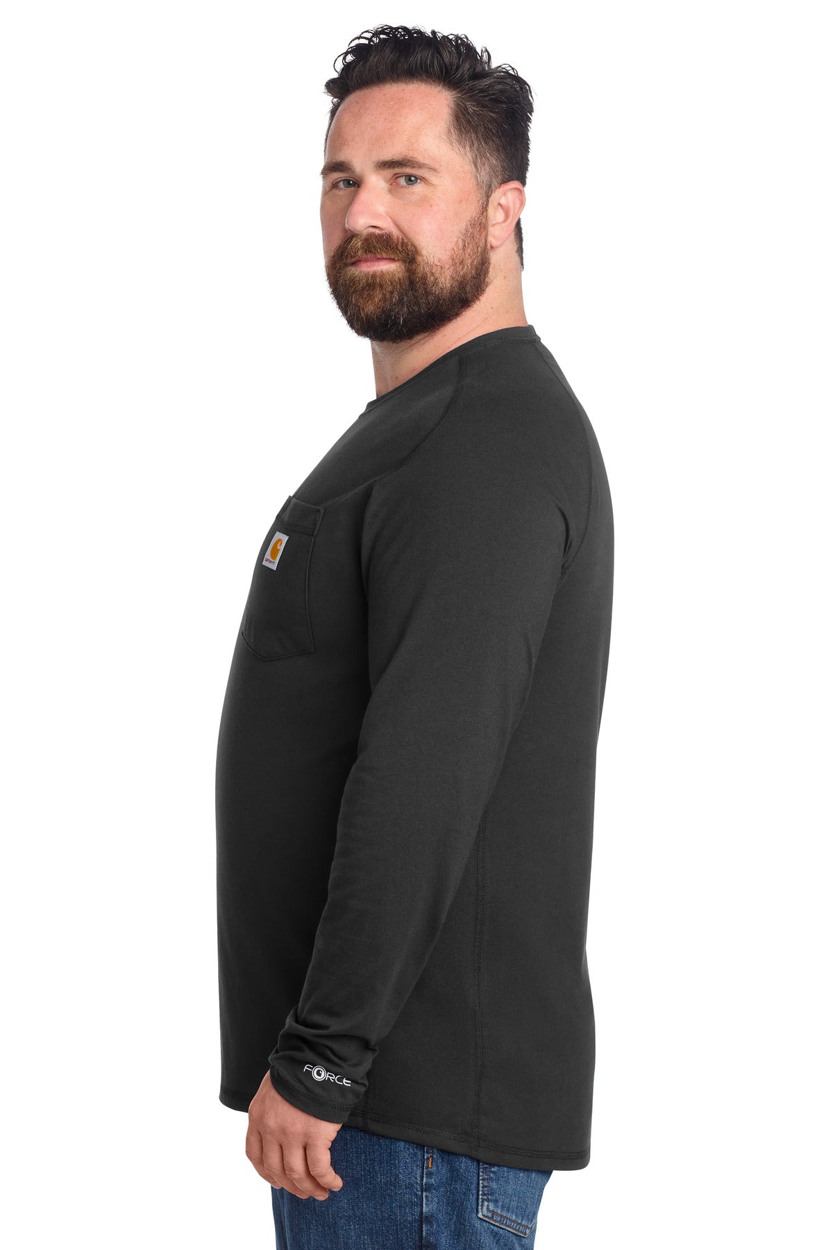 Carhartt Force Long Sleeve Pocket T-Shirt CT106656 - Black - side