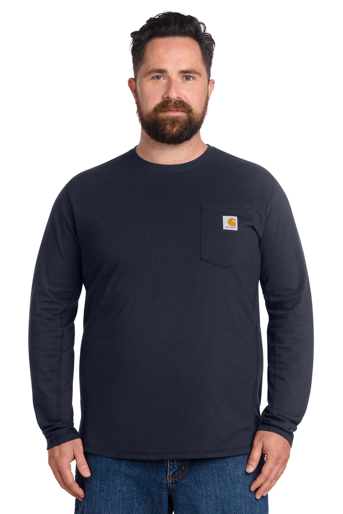 Carhartt Force Long Sleeve Pocket T-Shirt CT106656 - Navy - front