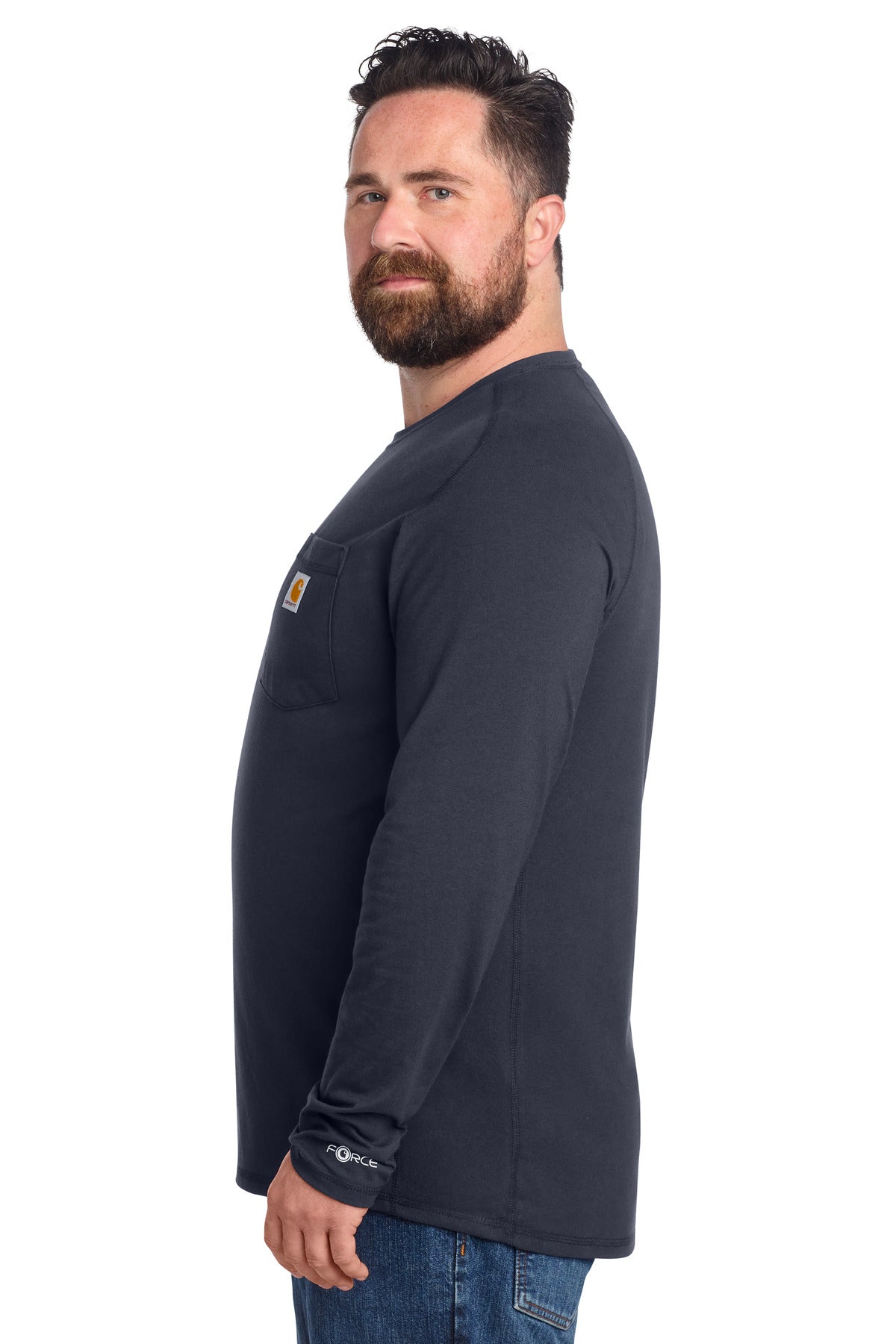 Carhartt Force Long Sleeve Pocket T-Shirt CT106656 - Navy - side