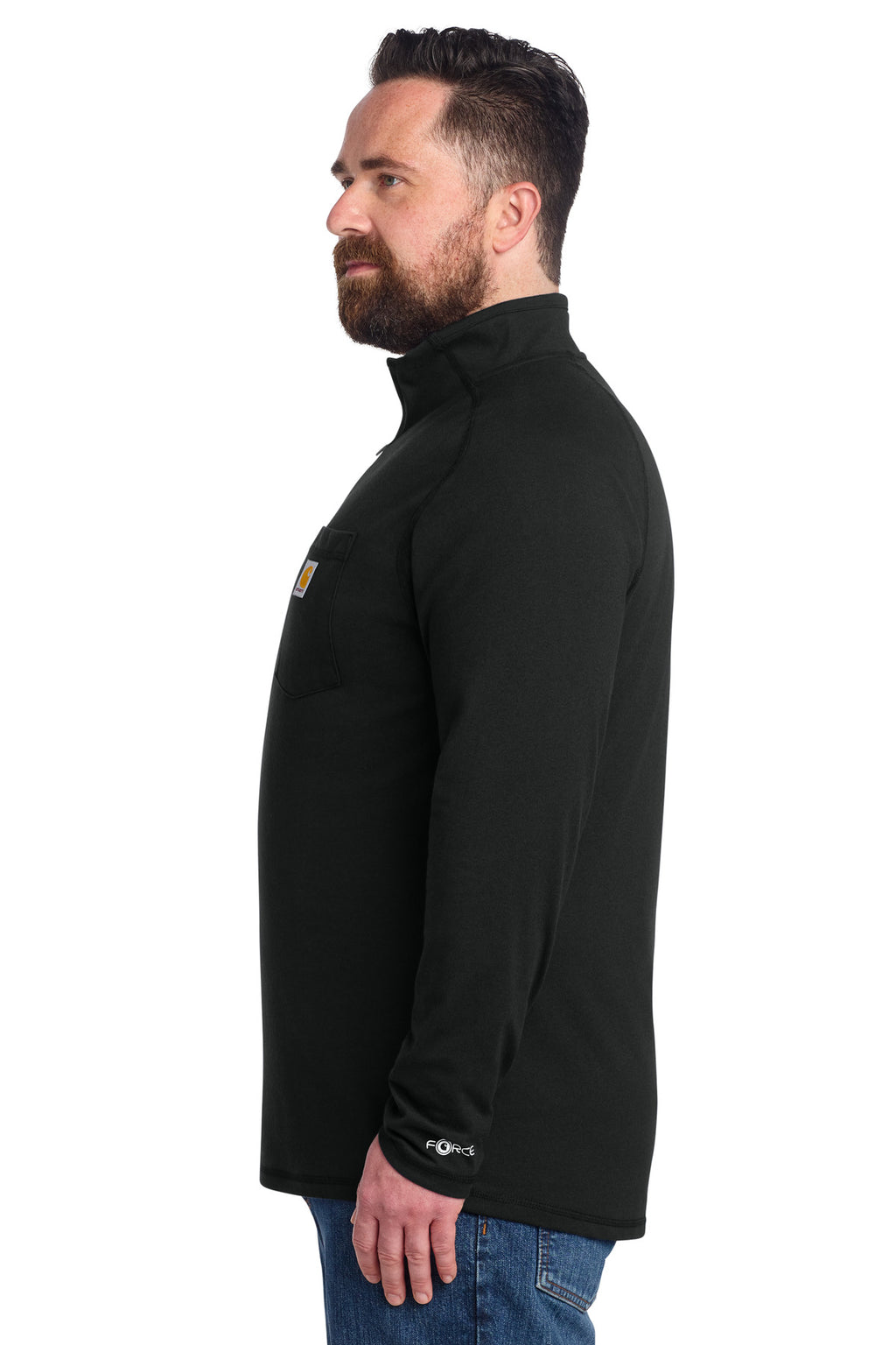 Carhartt Force 1/4-Zip Long Sleeve T-Shirt CT106660 - Black - side