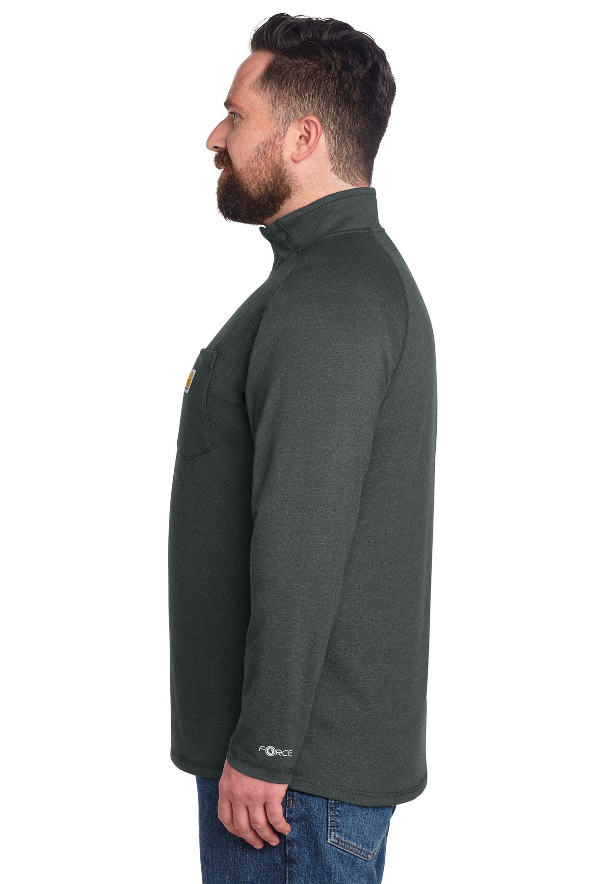 Carhartt Force 1/4-Zip Long Sleeve T-Shirt CT106660 - Carbon Heather - side