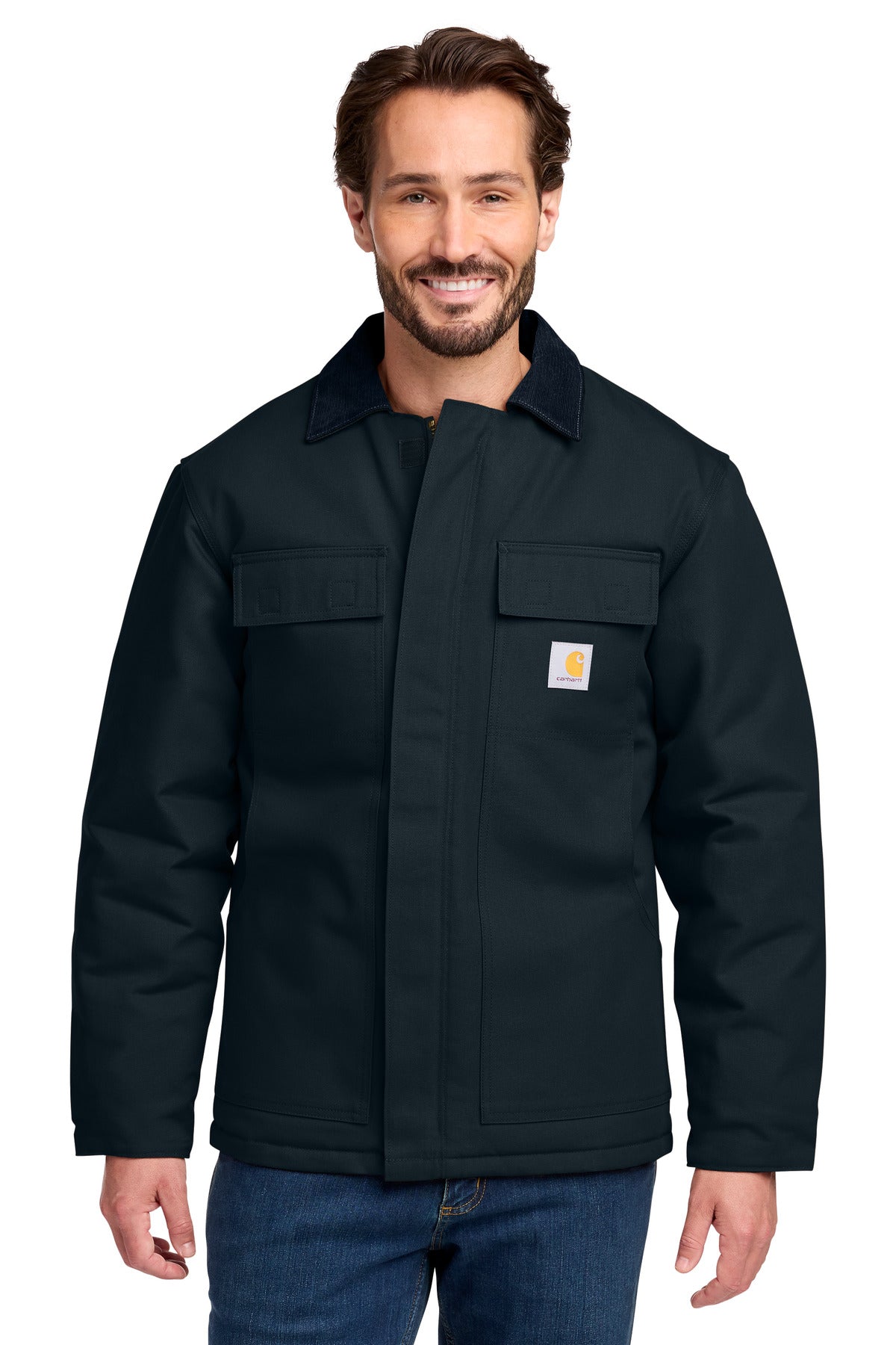 Carhartt Duck Traditional Coat. CT106674 - Dark Navy - front